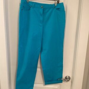 Ruby Rd. Vibrant Teal Cropped Pants
